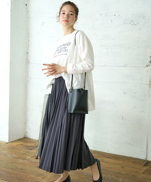 PUAL CE CIN（ピュアルセシン）の「ロゴプリント刺繍ブルオーバー（Tシャツ/カットソー・レディース・ナチュラル/サックスブルー/グレー/ホワイト・FREE）」の17枚目の写真