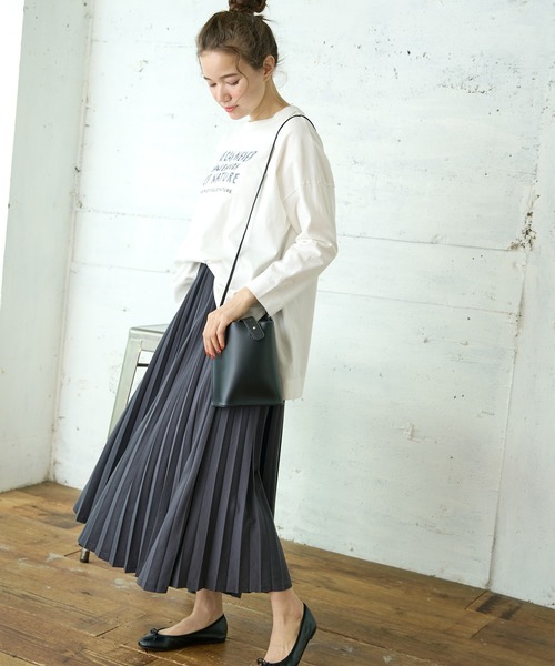 PUAL CE CIN（ピュアルセシン）の「ロゴプリント刺繍ブルオーバー（Tシャツ/カットソー・レディース・ナチュラル/サックスブルー/グレー/ホワイト・FREE）」の18枚目の写真