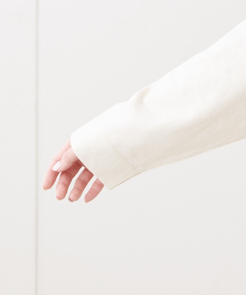 PUAL CE CIN（ピュアルセシン）の「ロゴプリント刺繍ブルオーバー（Tシャツ/カットソー・レディース・ナチュラル/サックスブルー/グレー/ホワイト・FREE）」の9枚目の写真