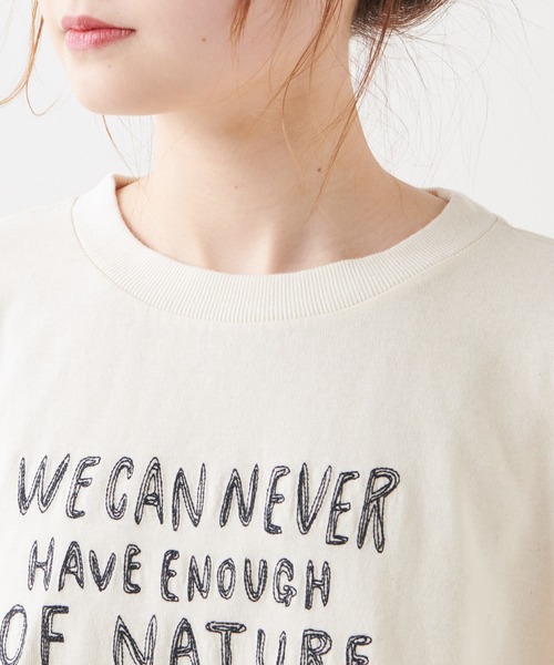 PUAL CE CIN（ピュアルセシン）の「ロゴプリント刺繍ブルオーバー（Tシャツ/カットソー・レディース・ナチュラル/サックスブルー/グレー/ホワイト・FREE）」の7枚目の写真