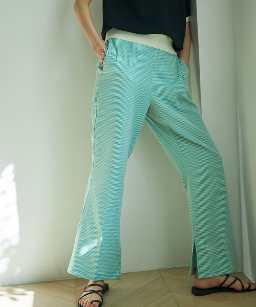 VACANCY（ヴァカンシー）の「ギンガムチェックイージーパンツ（その他パンツ・レディース・ブラック/オレンジ/グリーン・MEDIUM/MEDIUM/TALL）」の2枚目の写真