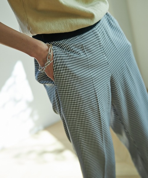 VACANCY（ヴァカンシー）の「ギンガムチェックイージーパンツ（その他パンツ・レディース・ブラック/オレンジ/グリーン・MEDIUM/MEDIUM/TALL）」の8枚目の写真