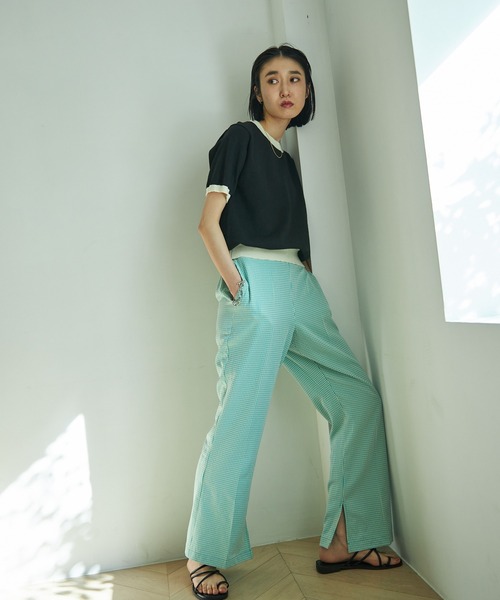 VACANCY（ヴァカンシー）の「ギンガムチェックイージーパンツ（その他パンツ・レディース・ブラック/オレンジ/グリーン・MEDIUM/MEDIUM/TALL）」の22枚目の写真