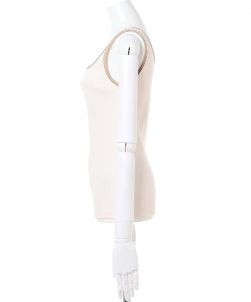 Allamanda（アラマンダ）の「配色スクエアネック／タンクトップ（タンクトップ・レディース・ブラック系その他2/ホワイト系2/ブラウン系4/アイボリー系4/ブルー系1・M）」の7枚目の写真