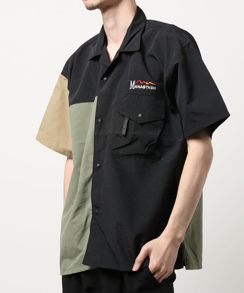 MANASTASH（マナスタッシュ）の「MANASTASH/マナスタッシュ/半袖リバーシャツ/River Shirt 2.1（シャツ/ブラウス・メンズ・ブラック/カーキ/セージグリーン/カラフル・LARGE/X-LARGE/MEDIUM）」の4枚目の写真