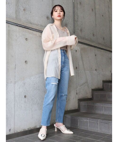 MURUA（ムルーア）の「オーバーシアーシャツ（シャツ/ブラウス・レディース・ブラック/ベージュ/カーキ/キャメル・FREE）」の8枚目の写真