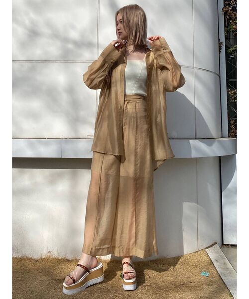 MURUA（ムルーア）の「オーバーシアーシャツ（シャツ/ブラウス・レディース・ブラック/ベージュ/カーキ/キャメル・FREE）」の14枚目の写真