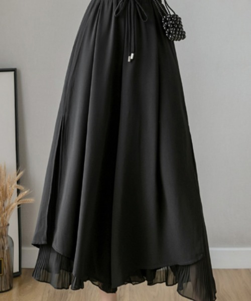 emi+（エミプラス）の「レイヤード プリーツワイドパンツ（その他パンツ・レディース・ブラック/ホワイト/ブルーグレー/ブルー/ピンク/グレー/キャメル/ネイビー・S/M/L）」の17枚目の写真