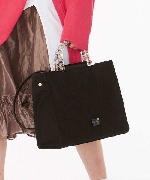 ANEVER（アンエバー）の「【MIMOSA】スモール トート（トートバッグ・レディース・ホワイト系/ブラック系・F）」の2枚目の写真