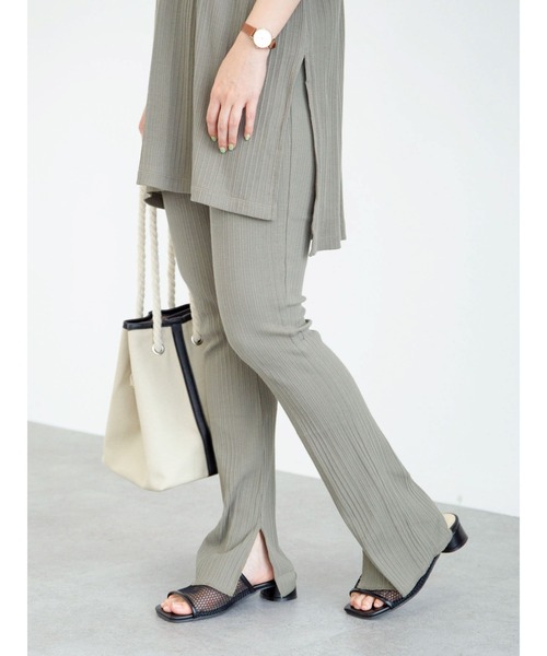 Green Parks(グリーンパークス)の「ランダムリブカットパンツ*(その他パンツ・レディース・ブラック/ブラウン/カーキ/ライトベージュ・FREE)」の12枚目の写真