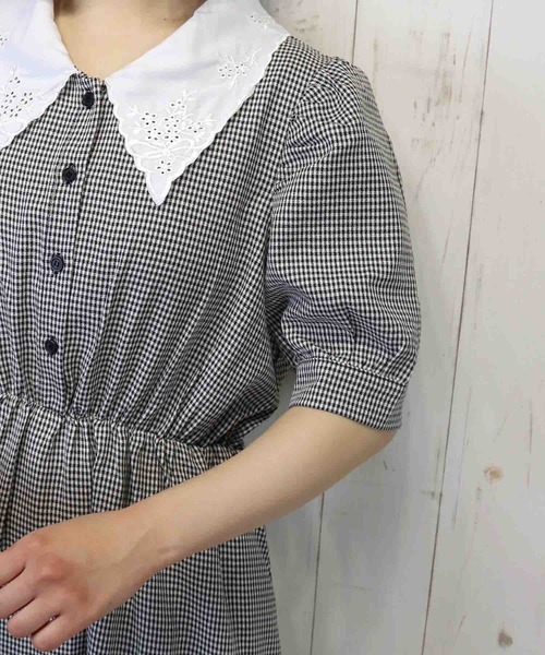 Hamble by Par Avion（ハンブルバイパラビオン）の「衿レースワンピース（ワンピース・レディース・アイボリー/ブラック系その他・ONESIZE）」の10枚目の写真