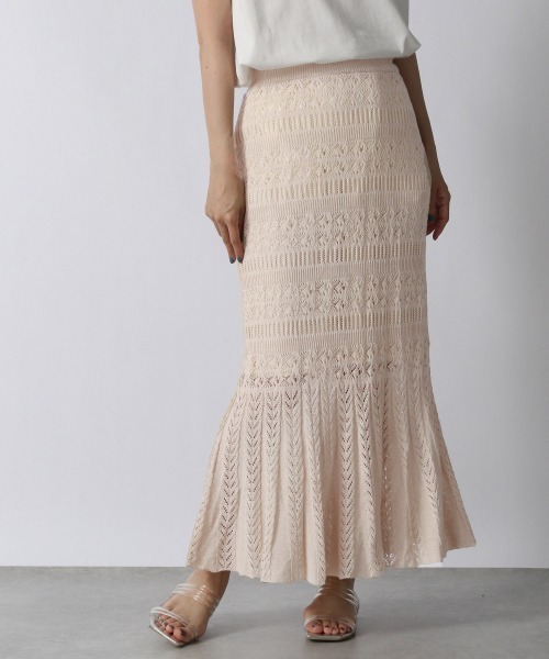 LOWRYS FARM（ローリーズファーム）の「アサコンスカシマーメイドスカート　949419（スカート・レディース・アイボリー/ブラック/ブラウン・FREE）」の6枚目の写真