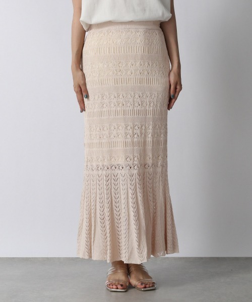 LOWRYS FARM（ローリーズファーム）の「アサコンスカシマーメイドスカート　949419（スカート・レディース・アイボリー/ブラック/ブラウン・FREE）」の7枚目の写真