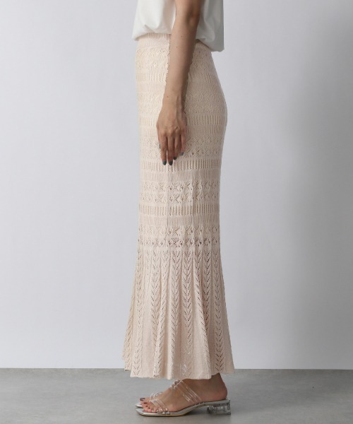 LOWRYS FARM（ローリーズファーム）の「アサコンスカシマーメイドスカート　949419（スカート・レディース・アイボリー/ブラック/ブラウン・FREE）」の8枚目の写真