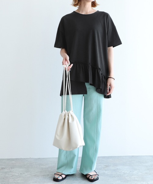 reca（レカ）の「フリルデザインTシャツ（Tシャツ/カットソー・レディース・ブラック/ホワイト/モカ・FREE）」の21枚目の写真