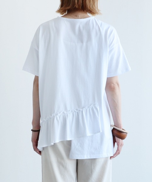 reca（レカ）の「フリルデザインTシャツ（Tシャツ/カットソー・レディース・ブラック/ホワイト/モカ・FREE）」の7枚目の写真
