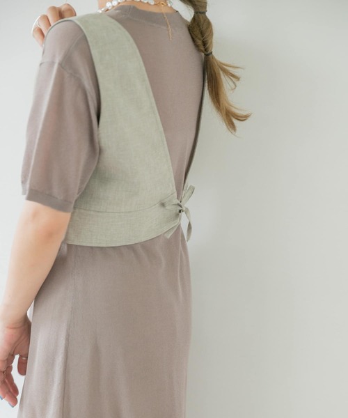 ITEMS URBANRESEARCH（アイテムズ アーバンリサーチ）の「ビスチェセットシアーニットワンピース（ワンピース・レディース・グレー/ブラウン/ベージュ・FREE）」の14枚目の写真