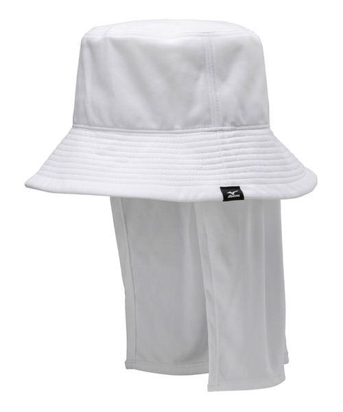 MIZUNO（ミズノ　）の「ソーラーカット垂れ付きハット（ハット・レディース・ホワイト/ブラック/ネイビー・F）」の2枚目の写真