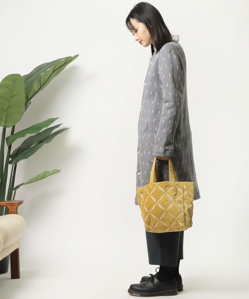 salle de bal(サルデバル)の「【 Craft India by PEAPOD 】刺繍&ビーズバッグ ミラーミラー / リーフネスト バックM FRH(トートバッグ・レディース・ライトグレー/カーキ/イエロー/ダークグレー・FREE)」の17枚目の写真