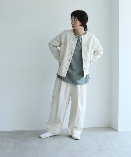 yuni（ユニ　）の「11ozムラ糸no collar ブルゾン（デニムジャケット・レディース・キナリ・FREE）」の13枚目の写真