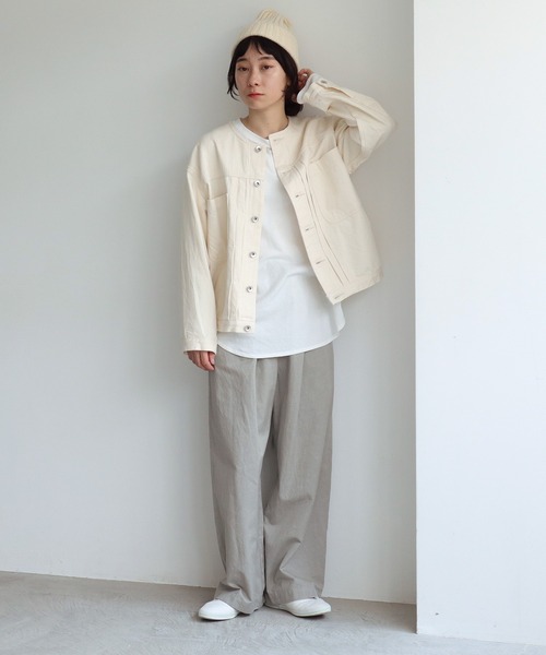 yuni（ユニ　）の「11ozムラ糸no collar ブルゾン（デニムジャケット・レディース・キナリ・FREE）」の17枚目の写真