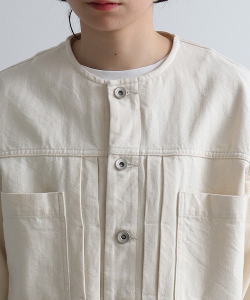 yuni（ユニ　）の「11ozムラ糸no collar ブルゾン（デニムジャケット・レディース・キナリ・FREE）」の5枚目の写真