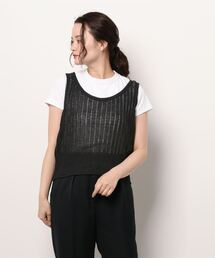 Samansa Mos2 | 麻混ニットベスト(ベスト)