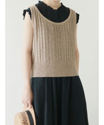 Samansa Mos2 | 麻混ニットベスト(ベスト)