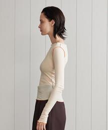 baserange ベースレンジvein long sleeveフリルカットソー BASERANGE/VEIN LONG SLEEVE|ヴェイン ロングスリーブ TEE AU22