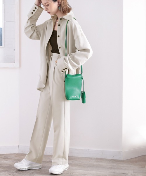 classicalelf（クラシカルエルフ）の「セットアップがキマる。美脚センタープレスパンツ（スラックス・レディース・ライトグレー/ベージュ・MEDIUM/LARGE/X-LARGE）」の6枚目の写真