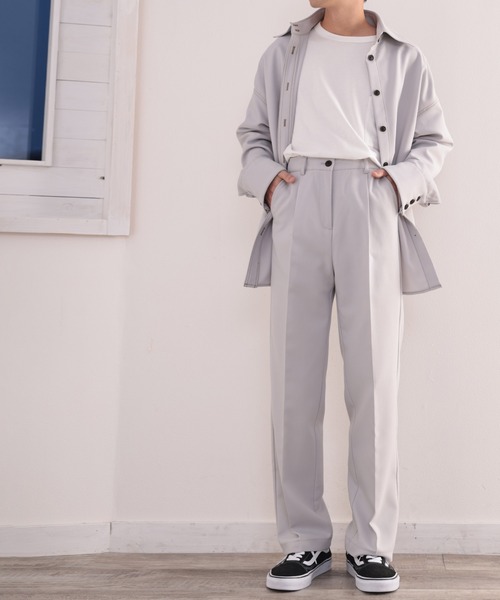 classicalelf（クラシカルエルフ）の「セットアップがキマる。美脚センタープレスパンツ（スラックス・レディース・ライトグレー/ベージュ・MEDIUM/LARGE/X-LARGE）」の7枚目の写真