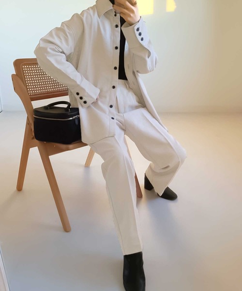 classicalelf（クラシカルエルフ）の「セットアップがキマる。美脚センタープレスパンツ（スラックス・レディース・ライトグレー/ベージュ・MEDIUM/LARGE/X-LARGE）」の8枚目の写真