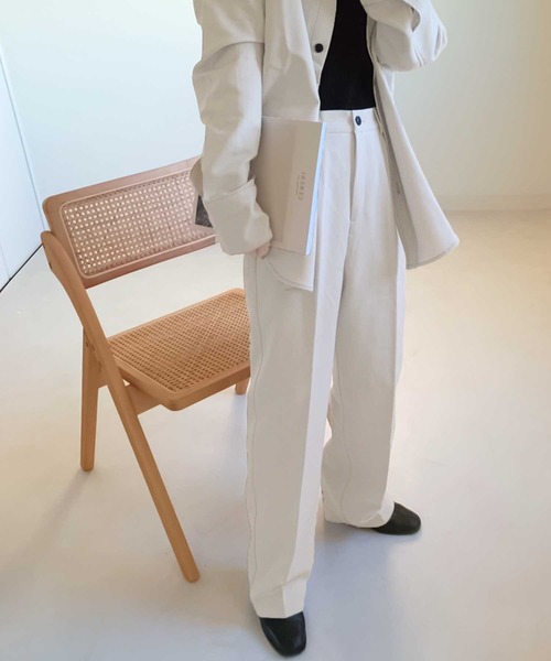 classicalelf（クラシカルエルフ）の「セットアップがキマる。美脚センタープレスパンツ（スラックス・レディース・ライトグレー/ベージュ・MEDIUM/LARGE/X-LARGE）」の9枚目の写真