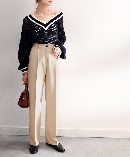 classicalelf（クラシカルエルフ）の「セットアップがキマる。美脚センタープレスパンツ（スラックス・レディース・ライトグレー/ベージュ・MEDIUM/LARGE/X-LARGE）」の10枚目の写真