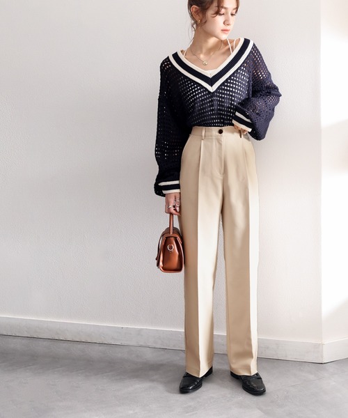 classicalelf（クラシカルエルフ）の「セットアップがキマる。美脚センタープレスパンツ（スラックス・レディース・ライトグレー/ベージュ・MEDIUM/LARGE/X-LARGE）」の12枚目の写真