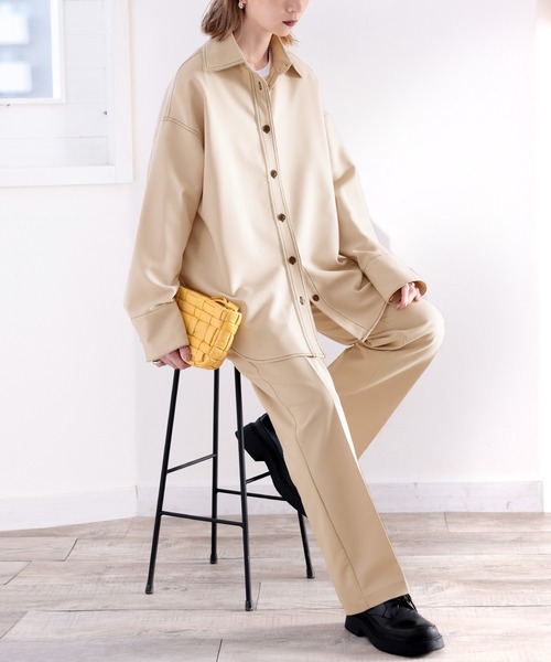 classicalelf（クラシカルエルフ）の「セットアップがキマる。美脚センタープレスパンツ（スラックス・レディース・ライトグレー/ベージュ・MEDIUM/LARGE/X-LARGE）」の14枚目の写真