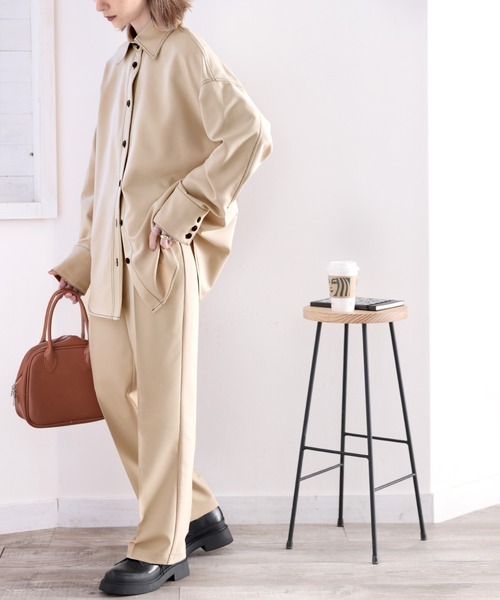 classicalelf（クラシカルエルフ）の「セットアップがキマる。美脚センタープレスパンツ（スラックス・レディース・ライトグレー/ベージュ・MEDIUM/LARGE/X-LARGE）」の16枚目の写真