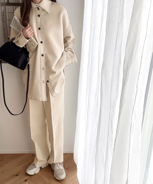 classicalelf（クラシカルエルフ）の「セットアップがキマる。美脚センタープレスパンツ（スラックス・レディース・ライトグレー/ベージュ・MEDIUM/LARGE/X-LARGE）」の17枚目の写真