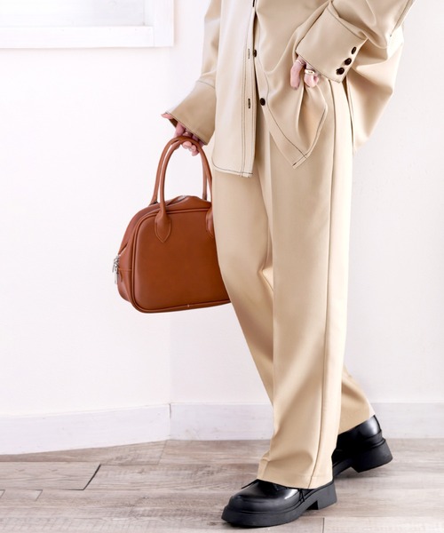 classicalelf（クラシカルエルフ）の「セットアップがキマる。美脚センタープレスパンツ（スラックス・レディース・ライトグレー/ベージュ・MEDIUM/LARGE/X-LARGE）」の15枚目の写真