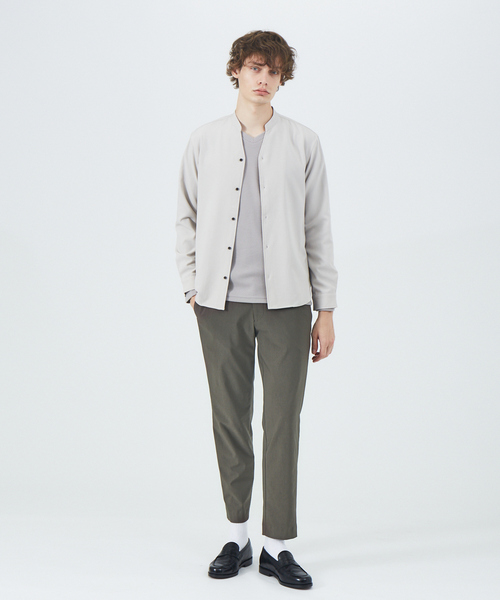 ABAHOUSE（アバハウス）の「ウールライク Vネック シャツ（シャツ/ブラウス・メンズ・ホワイト/ダークブラウン/グリーン/グレイッシュベージュ・44/46/48）」の7枚目の写真