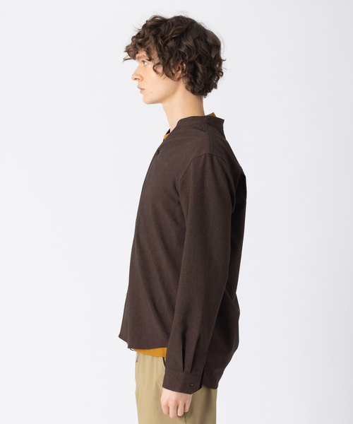 ABAHOUSE（アバハウス）の「ウールライク Vネック シャツ（シャツ/ブラウス・メンズ・ホワイト/ダークブラウン/グリーン/グレイッシュベージュ・44/46/48）」の11枚目の写真