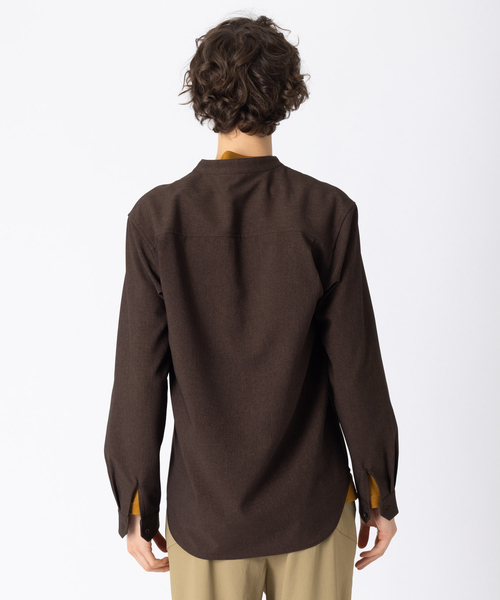 ABAHOUSE（アバハウス）の「ウールライク Vネック シャツ（シャツ/ブラウス・メンズ・ホワイト/ダークブラウン/グリーン/グレイッシュベージュ・44/46/48）」の12枚目の写真