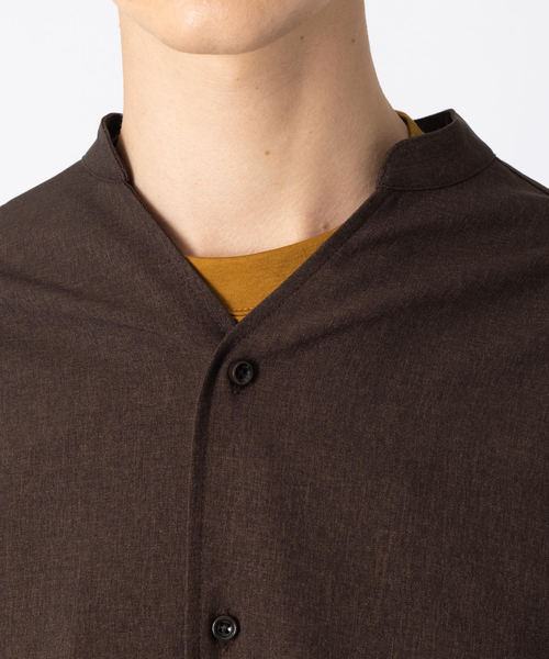 ABAHOUSE（アバハウス）の「ウールライク Vネック シャツ（シャツ/ブラウス・メンズ・ホワイト/ダークブラウン/グリーン/グレイッシュベージュ・44/46/48）」の13枚目の写真