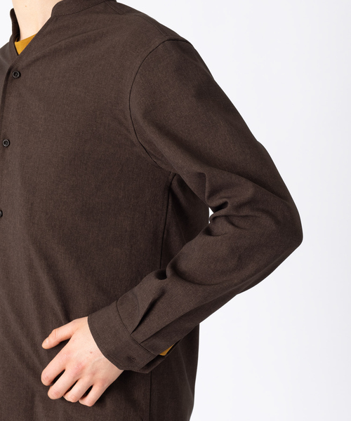 ABAHOUSE（アバハウス）の「ウールライク Vネック シャツ（シャツ/ブラウス・メンズ・ホワイト/ダークブラウン/グリーン/グレイッシュベージュ・44/46/48）」の14枚目の写真