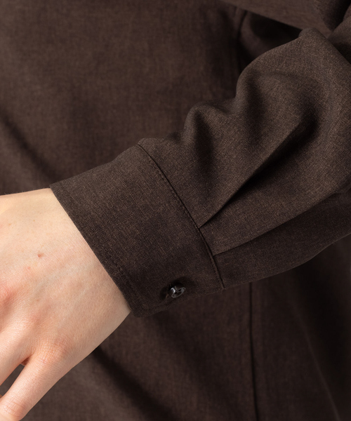 ABAHOUSE（アバハウス）の「ウールライク Vネック シャツ（シャツ/ブラウス・メンズ・ホワイト/ダークブラウン/グリーン/グレイッシュベージュ・44/46/48）」の15枚目の写真