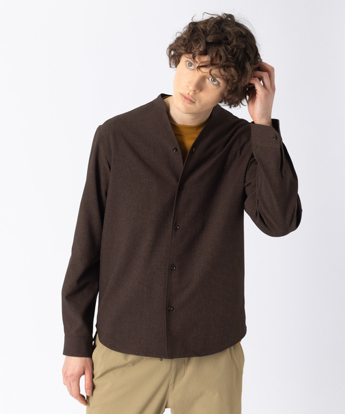 ABAHOUSE（アバハウス）の「ウールライク Vネック シャツ（シャツ/ブラウス・メンズ・ホワイト/ダークブラウン/グリーン/グレイッシュベージュ・44/46/48）」の17枚目の写真