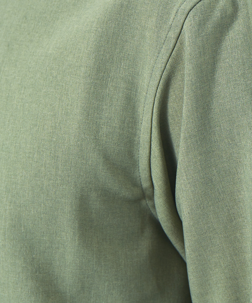 ABAHOUSE（アバハウス）の「ウールライク Vネック シャツ（シャツ/ブラウス・メンズ・ホワイト/ダークブラウン/グリーン/グレイッシュベージュ・44/46/48）」の21枚目の写真