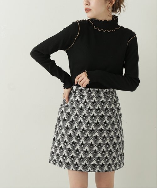 RAY CASSIN（レイカズン）の「ジャガード台形スカート（スカート・レディース・ブラック/オフホワイト・FREE）」の3枚目の写真