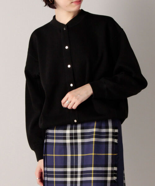 NOLLEY’S(ノーリーズ)の「◇【WEB限定】リブダブルフェイスブルゾン(カーディガン/ボレロ・レディース・オフホワイト/ブラック/オリーブ/ピンク・38)」の2枚目の写真