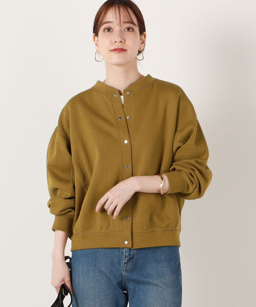 NOLLEY’S(ノーリーズ)の「◇【WEB限定】リブダブルフェイスブルゾン(カーディガン/ボレロ・レディース・オフホワイト/ブラック/オリーブ/ピンク・38)」の9枚目の写真